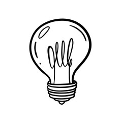 Stylized Illustration Depicting a Bright Light Bulb, a Creative Concept in Art and Design