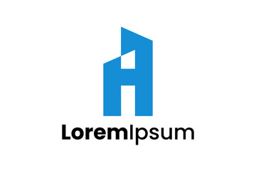 H building logo design vector