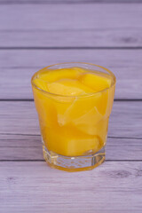 Sweet, colorful jelly made from fruit syrup.