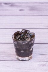 Sweet, colorful jelly made from fruit syrup.