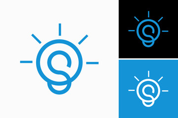 letter s with sun logo design vector