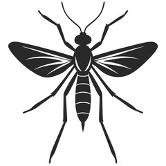 Mosquito vector silhouette illustration isolated on white background