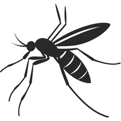 Mosquito icon vector silhouette illustration isolated on white background