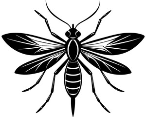 Mosquito vector silhouette illustration isolated on white background