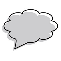 モコモコシンプルフキダシ　グレー