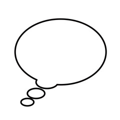 シンプル考え中フキダシ　ホワイト