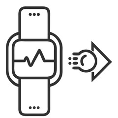 Fitness smartwatch tracking icon for health apps, workout platforms, activity monitoring tools, wellness websites, personal training interfaces and wearable tech marketing