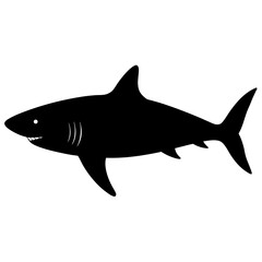 Big Shark icon vector silhouette illustration isolated on white background