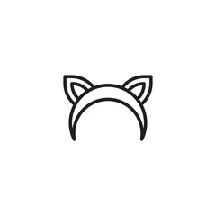 A headband with attached cat ears.