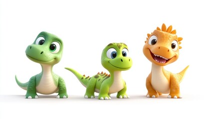 Obraz premium Cute cartoon dinosaurs (22)