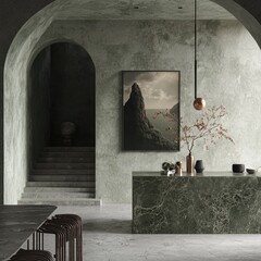 Modern interior, tranquil ambiance