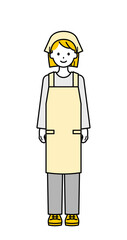 全身のポーズ_シンプルなアルバイトの女性01