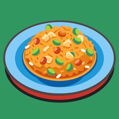 Fried Rice with Vegetables. A Culinary Delight