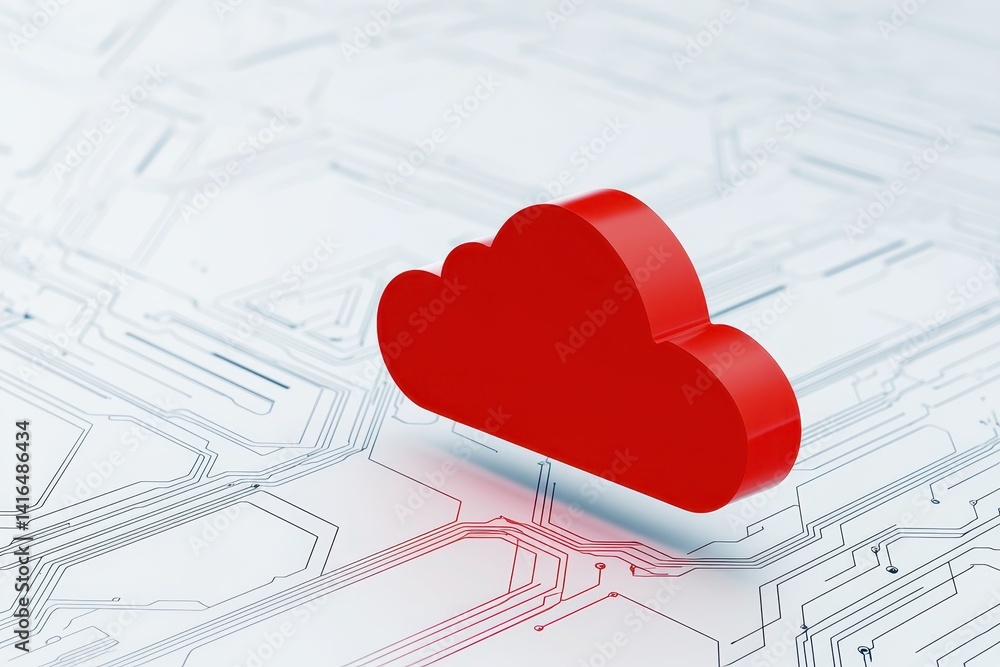 Poster cloud computing innovations in technology digital environment 3d graphic visualization