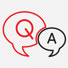 FAQ, help flat design icon. Query frequently question speech vector information symbol.  Q and A sign symbol.  Vector illustration isolated on white background.