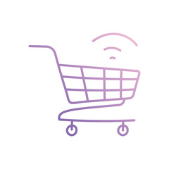 Online Shopping Cart icon vector stock illustration