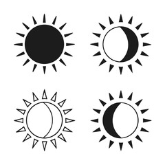 set of sun icons vector