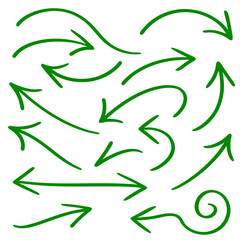 Green Arrows Abstract Vector Illustration with Nature Elements