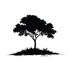 Line summer tree simple minimal black silhouette