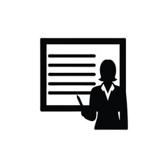Professional woman writing on paper silhouette