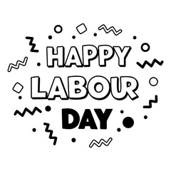 Bold, stylized graphic for Happy Labour Day. Ideal for marketing or social media.