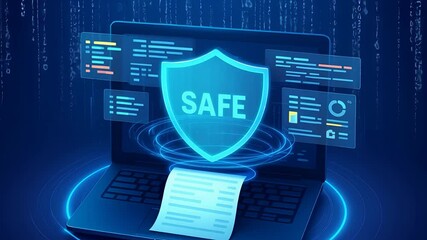 Laptop Displaying Safe Shield and Digital Data Protection with Secure Payment Information Concept
- Powered by Adobe