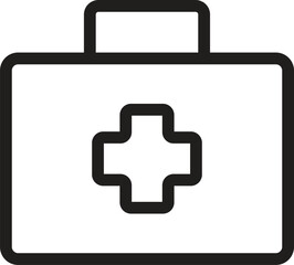 Simple vector icon medical suitcase, First aid kit line icon, Pixel perfect doctors bag with cross, symbol, logo illustration