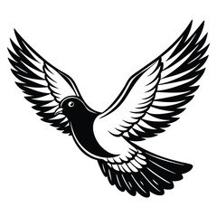 Naklejka premium flying pigeon silhouette vector 