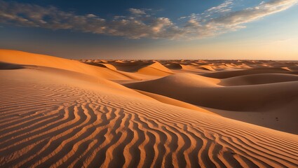 Naklejka premium Sand dune landscape under blue sky