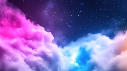Colorful celestial cloudscapes at night
