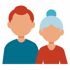 Fototapeta premium Grandparents vector silhouette illustration isolated on white background