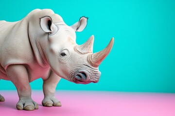 Fototapeta premium surreal animals advertisement, commercial style, elegant tone, social media ad, motion blur, studio lighting, vibrant colors, peaceful mood, 3D render, solid color background