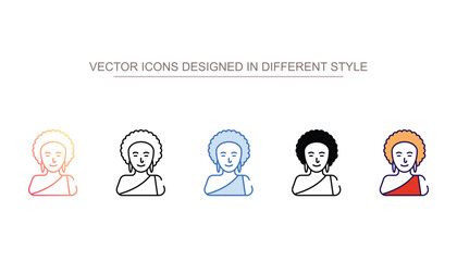 African Woman icon design with white background stock illustration
