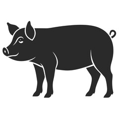 Pig icon vector silhouette illustration isolated on white background