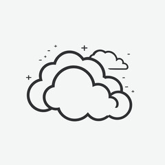 Minimalist Flat Vector Style Cloud Upload Icon in Monochrome for Web and Mobile Applications