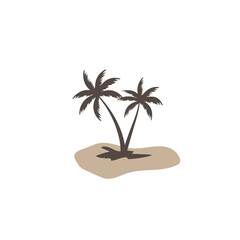 Palm tree silhouette icon. simple flat vector illustration.Palm Logo Design Vector 