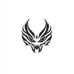 Naklejka premium Tribal Dragon Face Logo