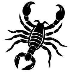 Scorpion insect vector silhouette illustration isolated on white background
