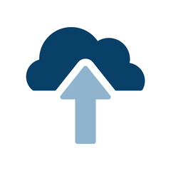 クラウドへアップロードするイメージのアイコンイラスト
