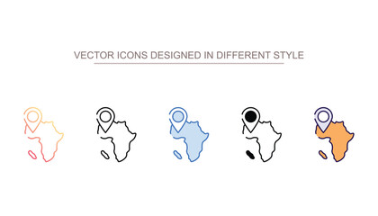 African Location icon design with white background stock illustration