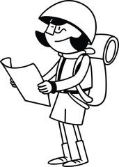 cartoon tourist with a map