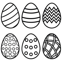 set of easter eggs holiday coloring printable