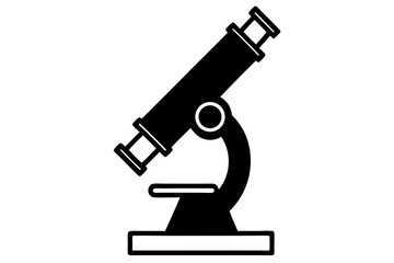 Microscope science equipment vector silhouette illustration isolated on white background