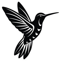 Obraz premium hummingbird bird silhouette Black Bird Wing Illustration