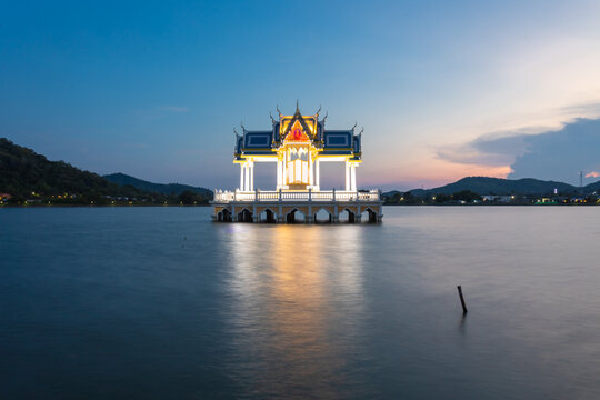 Khao Tao Reservoir was built in 1962, the first royal project of the Royal Irrigation Department. Its most striking feature is the Thai pavilion in the middle of the water, Hua Hin, Prachuab Khirikhan