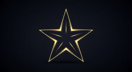 Fototapeta premium Golden Star Glowing in the Dark: Abstract Design