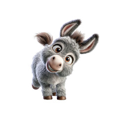 Fototapeta premium Adorable 3D Rendered Donkey Peeking Playfully