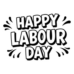 Fototapeta premium Bold, graphic Happy Labour Day design, perfect for social media posts, advertising, or posters. Vectorized for scalability.