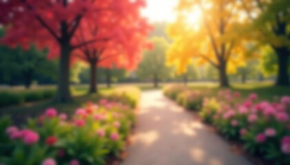 Naklejka premium Abstract blurred nature scene, soft focus bokeh effect, hue, shade