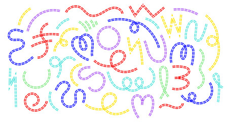 Colorful curved line doodle, Abstract modern fluid , Minimalist style, trendy design vector illustration